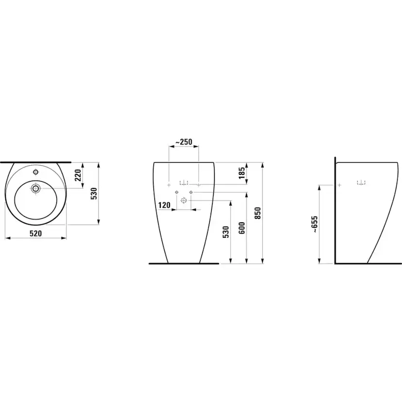 Tvättställ Laufen Il Bagno Alessi One Tam Tam 811971