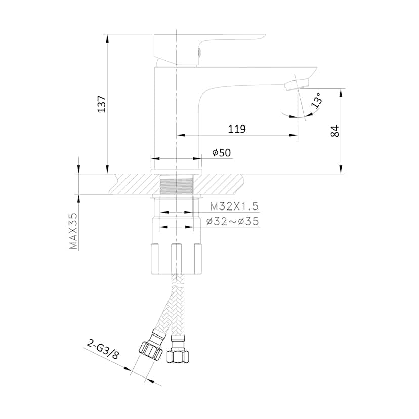 Tvättställsblandare Bathlife Pärla