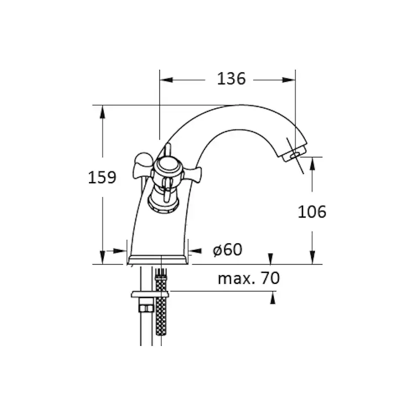 Tvättställsblandare DuoBad Cristina Canova med Lyftventil