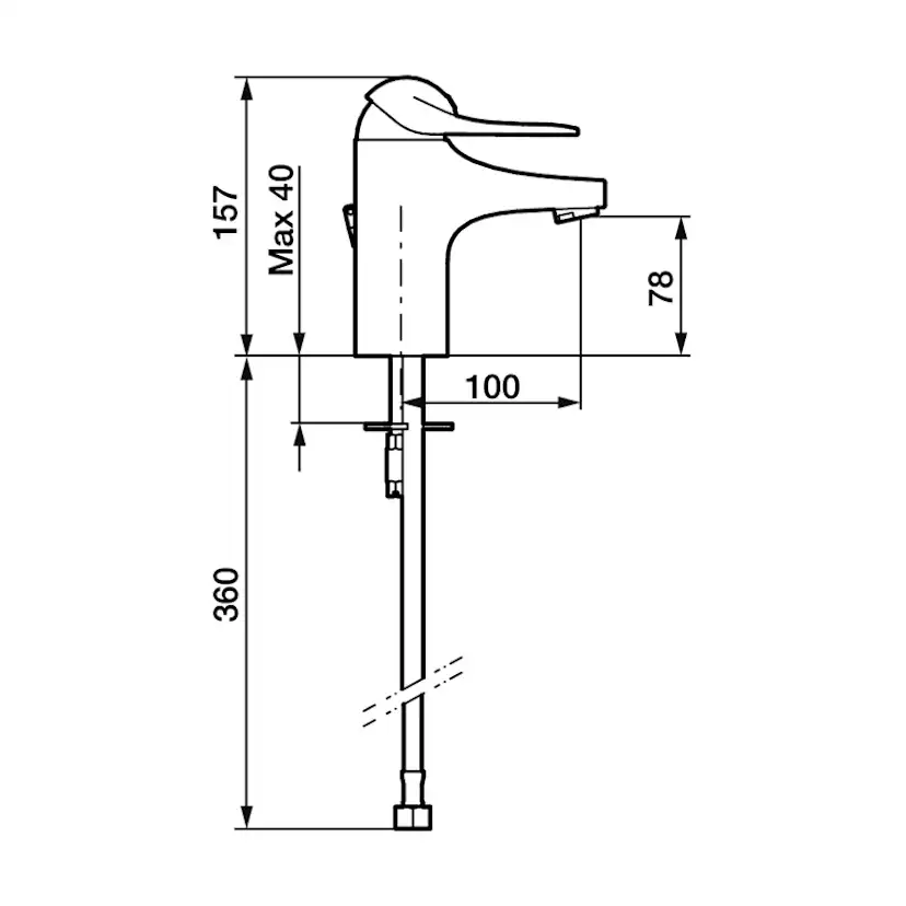 Tvättställsblandare FM Mattsson 9000E II med Kedjefäste