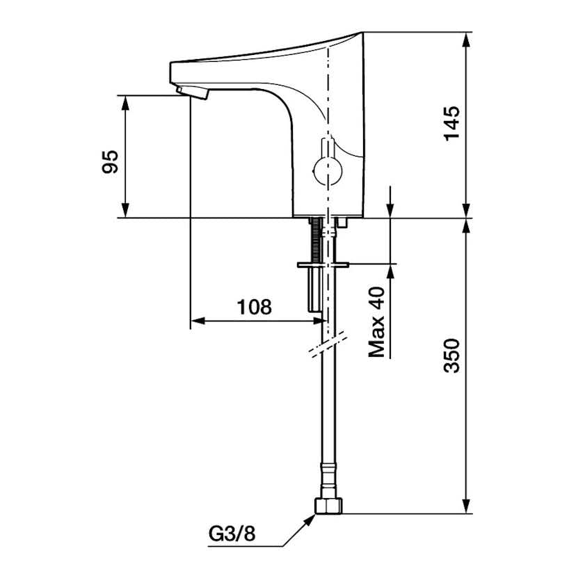 Tvättställsblandare FM Mattsson 9000E Tronic med Handdusch