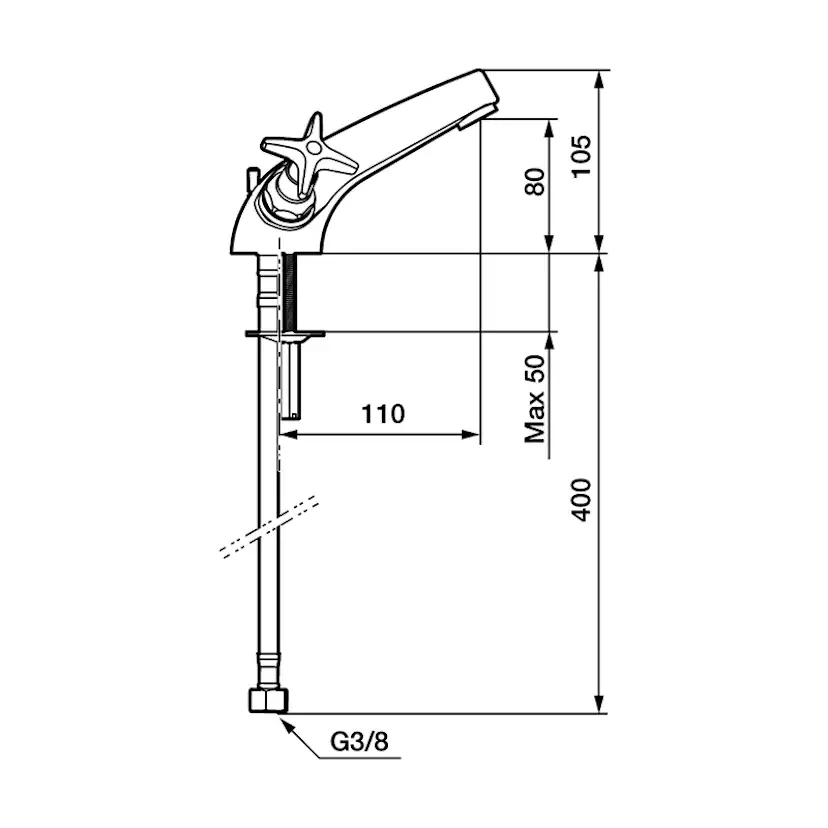 Tvättställsblandare FM Mattsson Rogen Tvågrepp