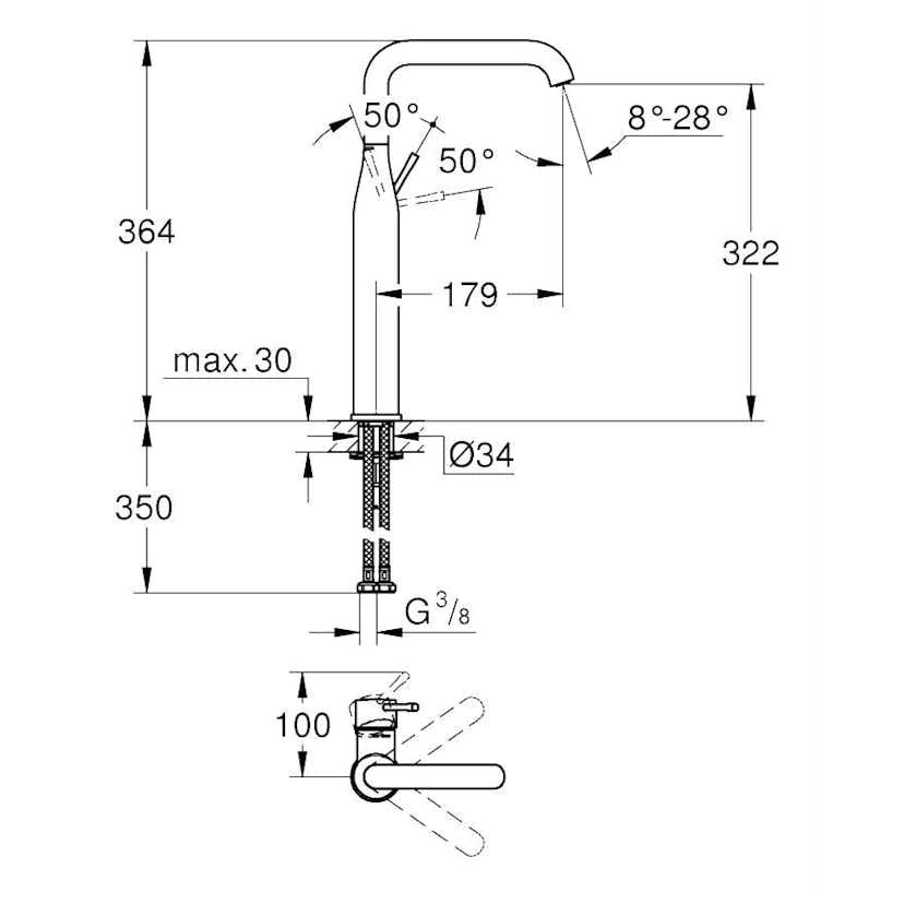 Tvättställsblandare Grohe Essence New 32901