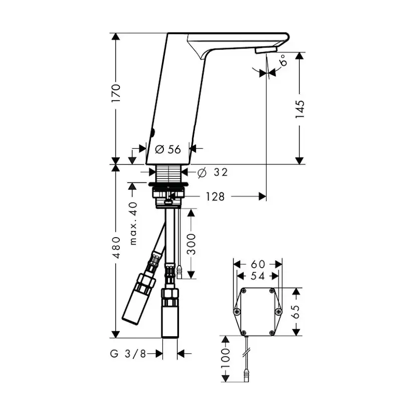 Tvättställsblandare Hansgrohe Metris S Beröringsfri