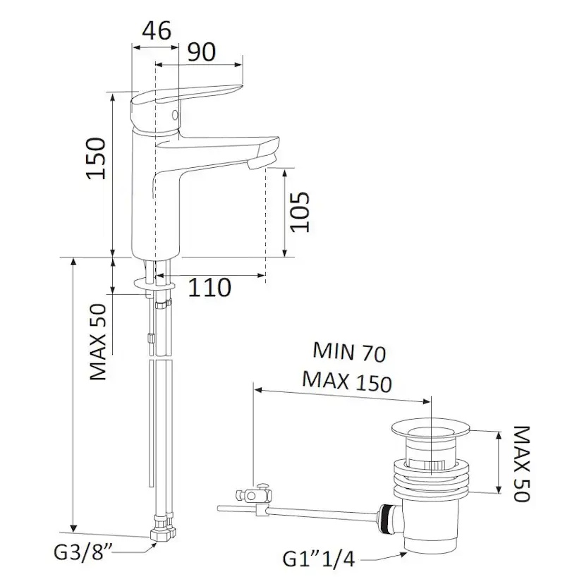 Tvättställsblandare Mariani Essenza ES393