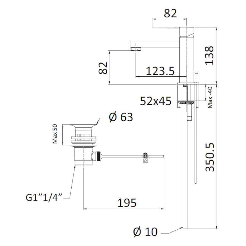 Tvättställsblandare Mariani Polar PA393