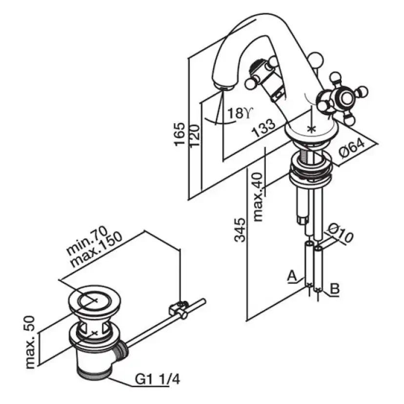 Tvättställsblandare Mariani Tradition TR395