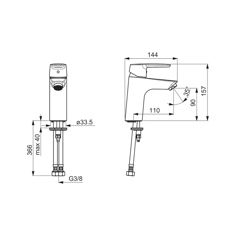 Tvättställsblandare Oras Saga XL