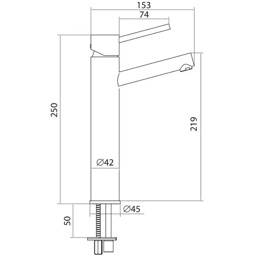 Tvättställsblandare Strand Stainless Koster Slim KS-2102