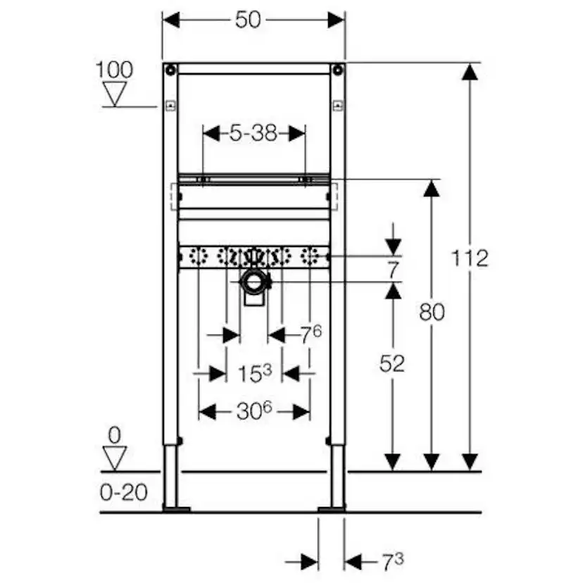 Tvättställsfixtur Geberit Duofix 112 cm