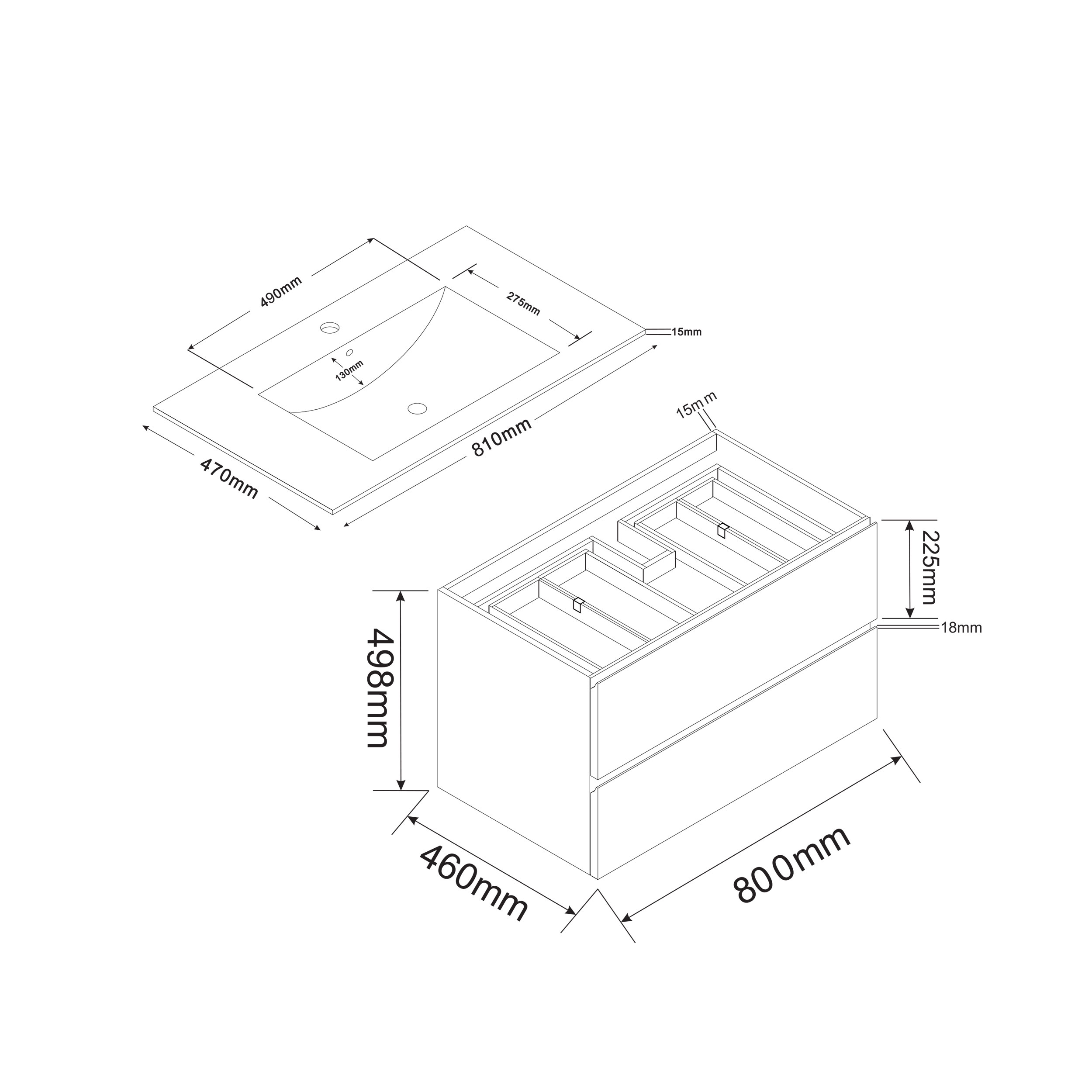 Tvättställsskåp Bathlife Eufori Vit