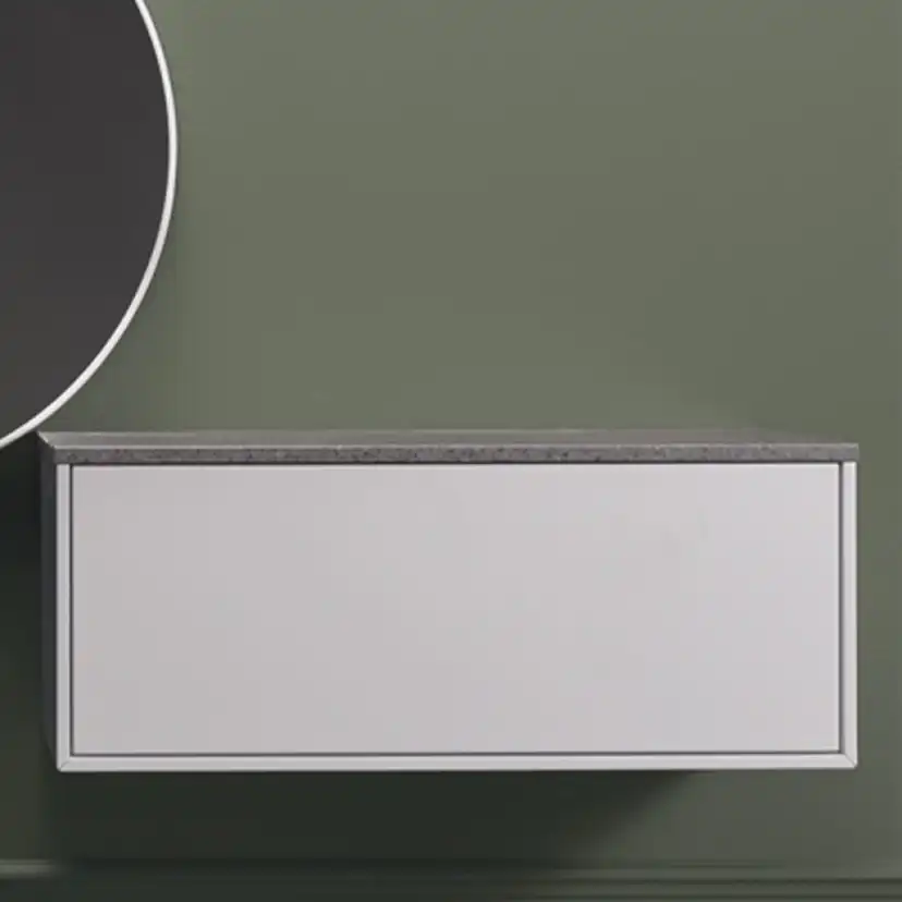 Tvättställsskåp Hafa Edge 600 med Sidomodul 600 och Bänkskiva