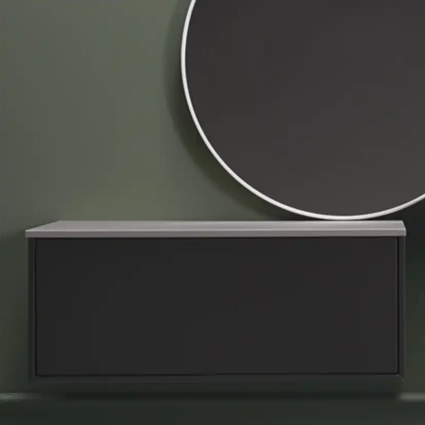 Tvättställsskåp Hafa Edge 600 med Sidomodul 600 och Bänkskiva