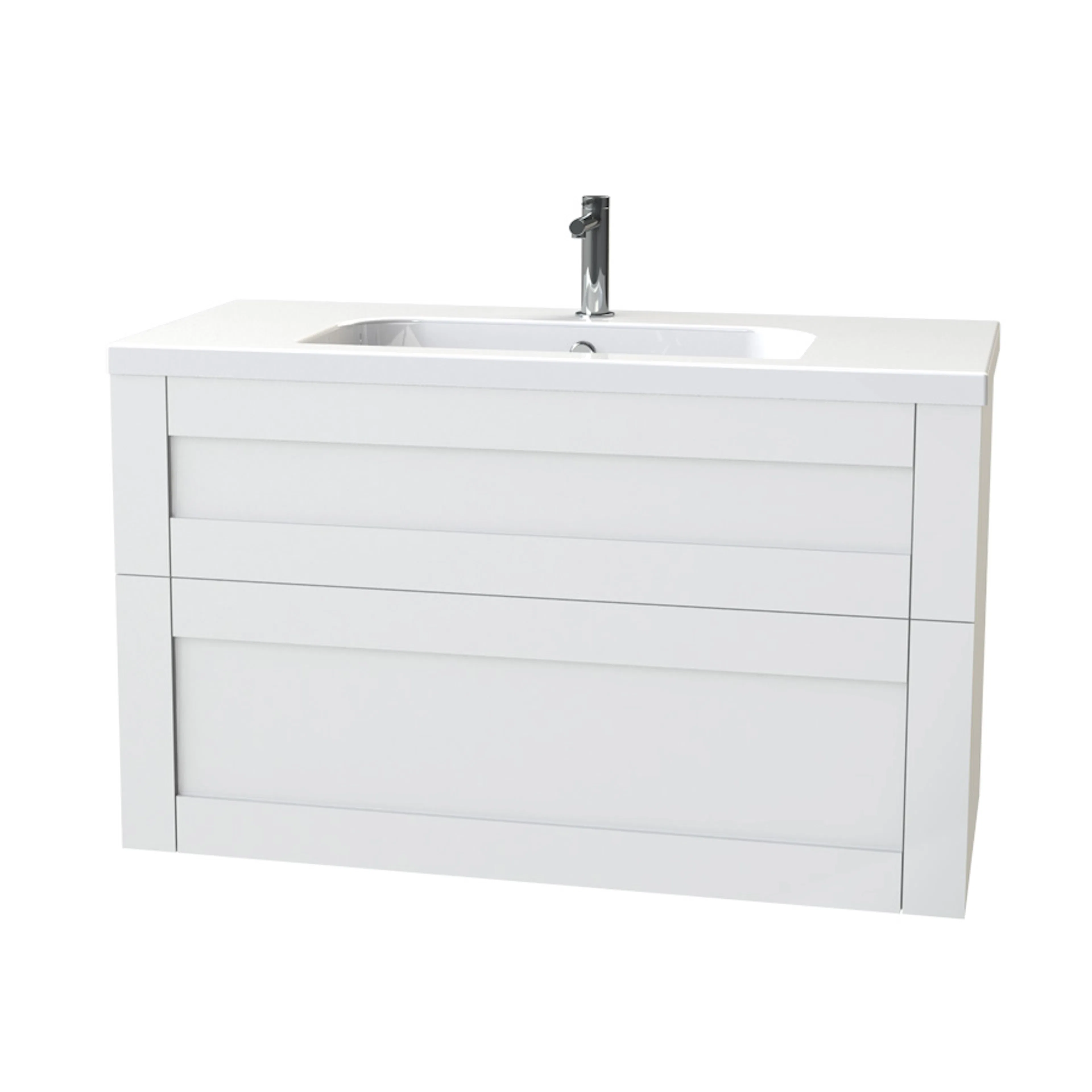 Tvättställsskåp Miller Badrum London 100 för Heltäckande Tvättställ