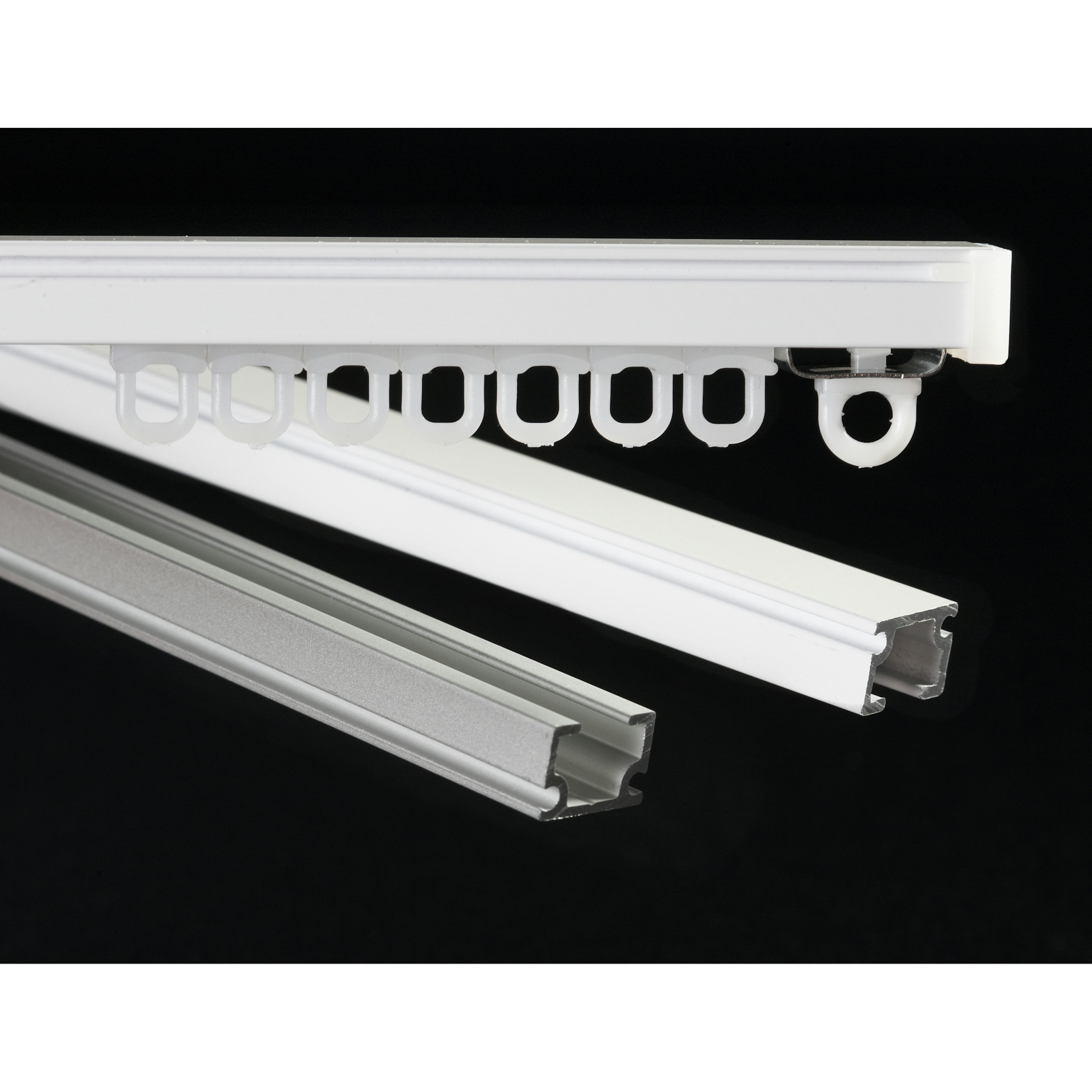 Gardinskena Kirsch U-skena Komplett Aluminium för Gardinupphängning