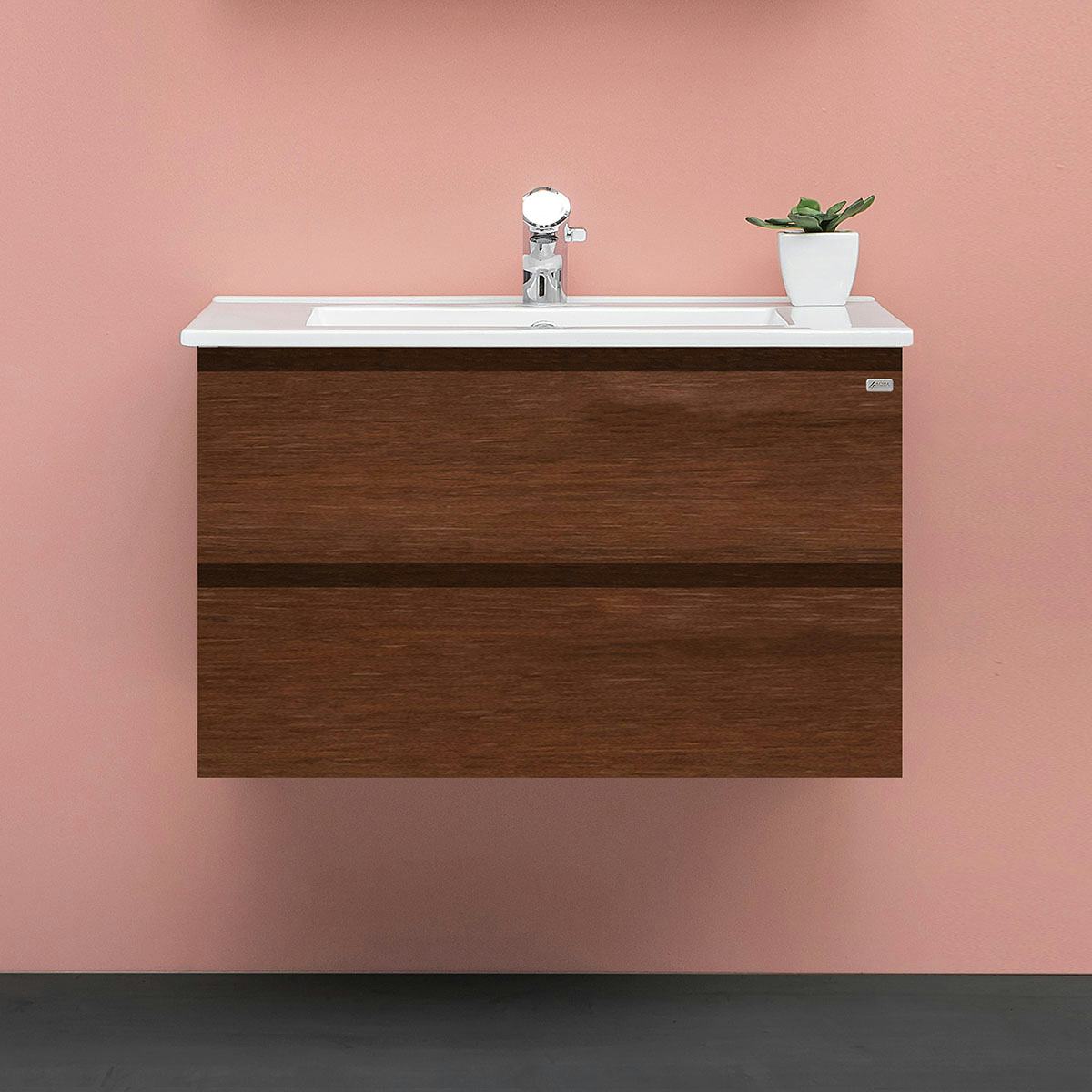 Tvättställsskåp 4AQUA Slim Med 2 Lådor & Grepplist