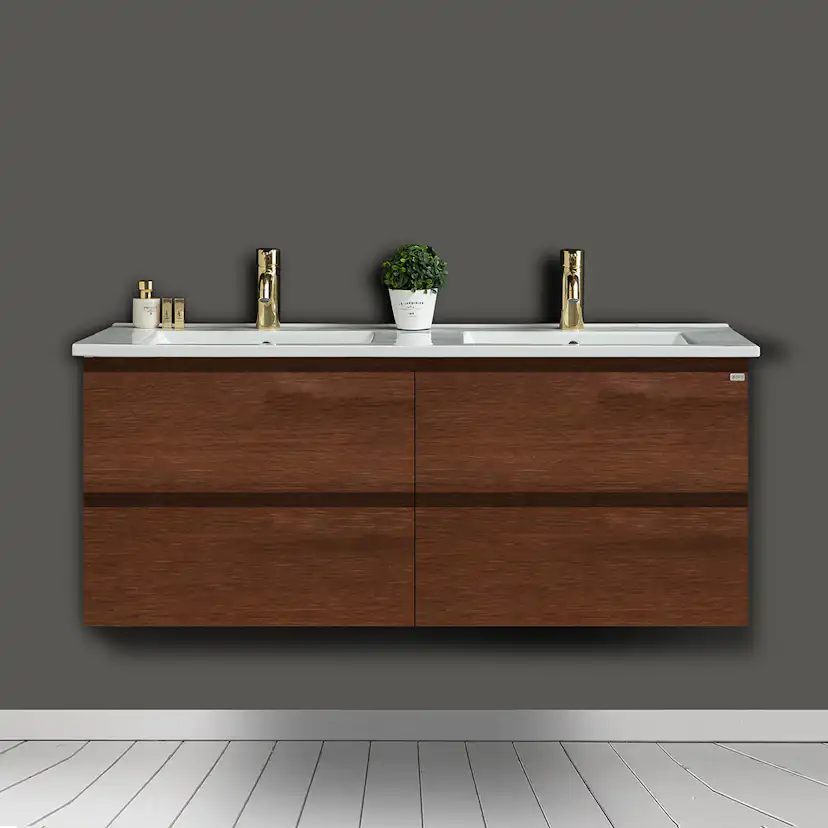 Tvättställsskåp 4AQUA Slim Med 4 Lådor & Grepplist