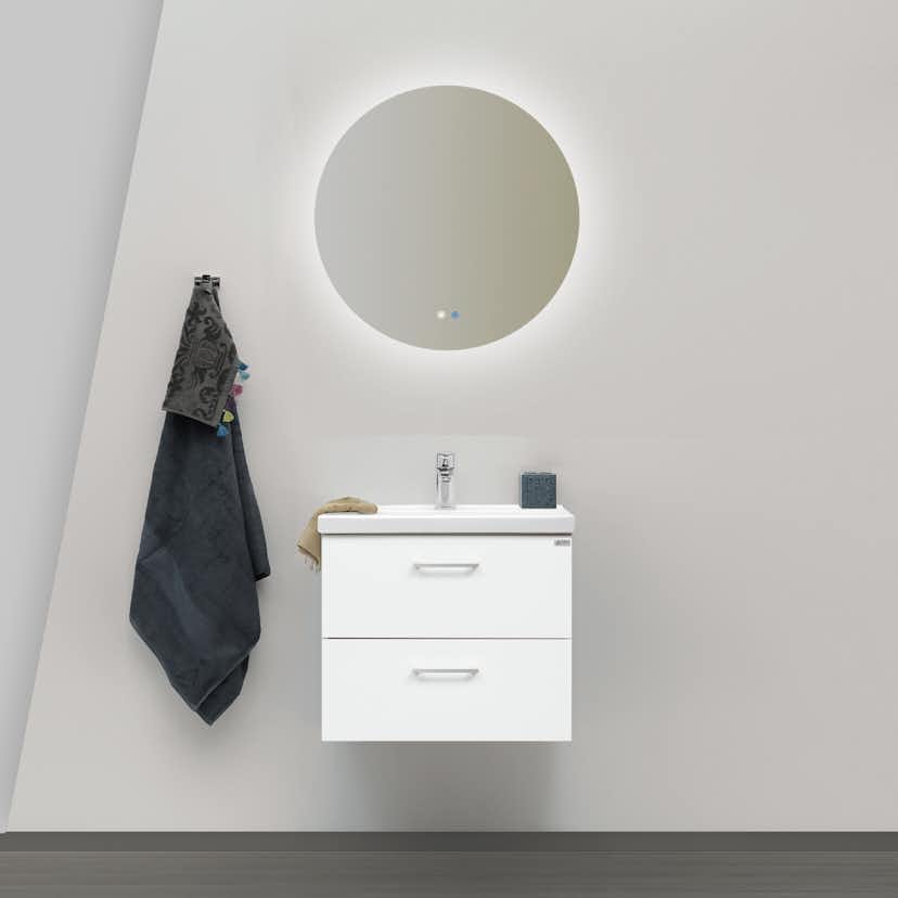 Möbelpaket 4AQUA Minimal med Tvättställ och Spegel Aura LED