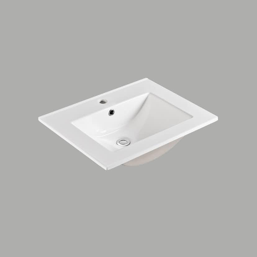 Möbelpaket 4AQUA Slim Svart Ek 60 med Lådor och Spegel Luna LED