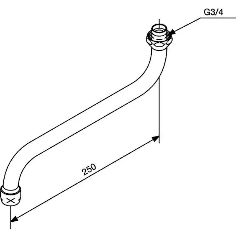 Utloppspip Damixa Svängbar Anslutning Nedåt Krom till Blandare