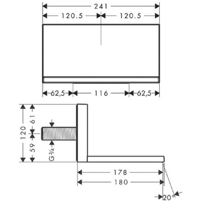 Utloppspip Axor ShowerCollection 240/120 för Inbyggnad