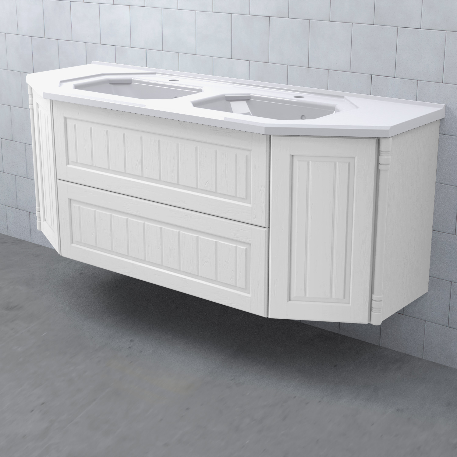 Tvättställsskåp Björbo Badrum Valhall 150 Lådor Dubbel