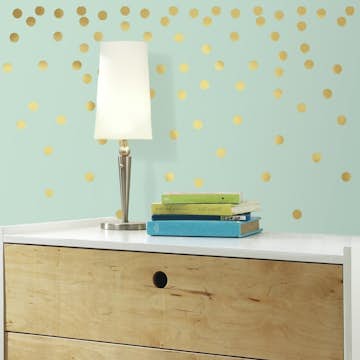 Väggdekor RoomMates Gold Confetti Dots