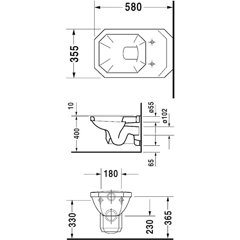 Vägghängd Toalettstol Duravit 1930