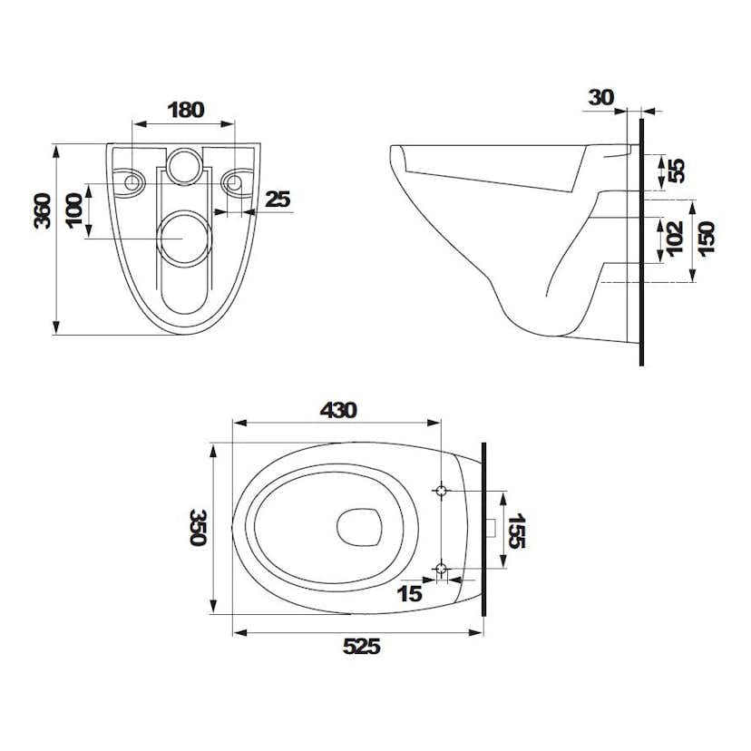 Vägghängd Toalettstol Hafa Wall