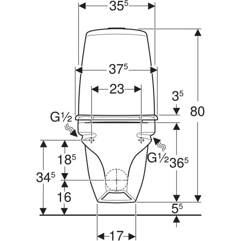Vägghängd Toalettstol Ifö Sign 6894 ROT