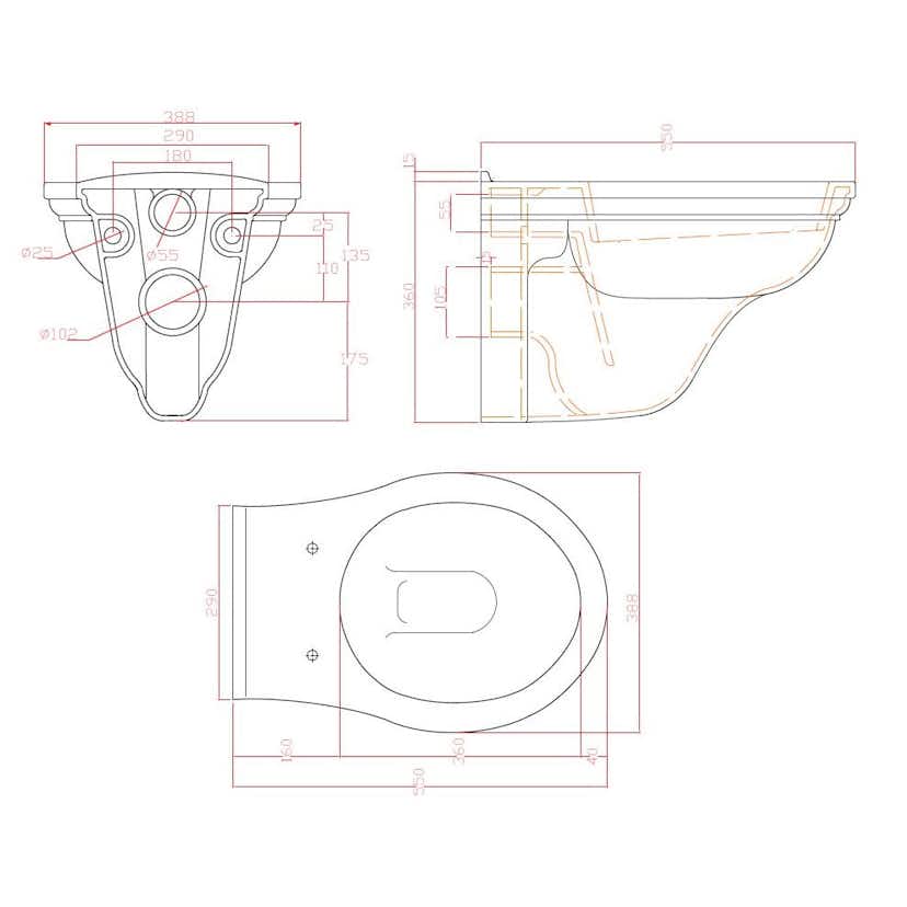 Vägghängd Toalettstol Imperial Radcliffe