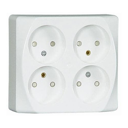 Vägguttag Malmbergs Inex Utanpåliggande 4-Vägs utan Jord