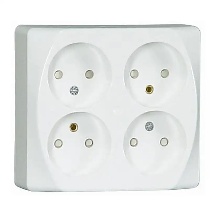 Vägguttag Malmbergs Inex Utanpåliggande 4-Vägs utan Jord