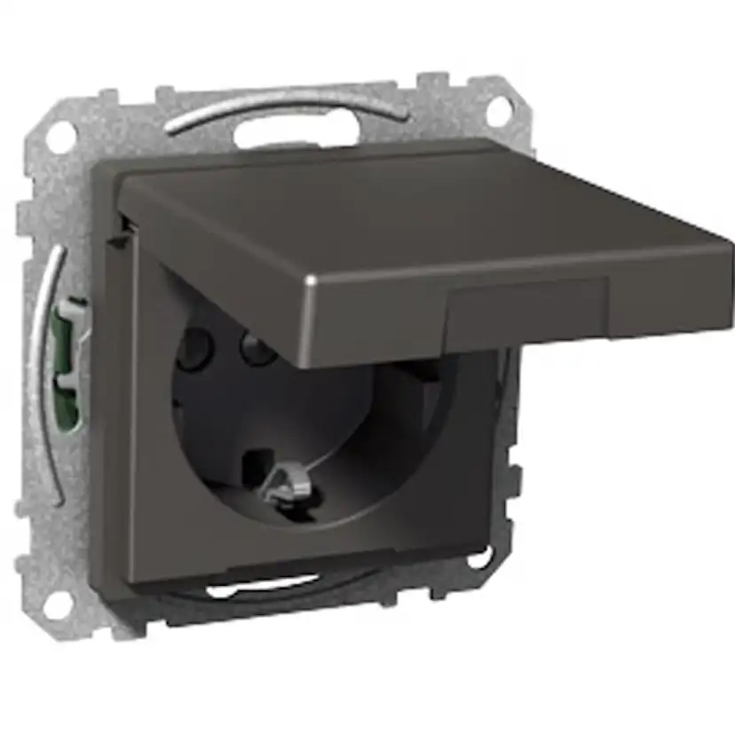 Vägguttag Schneider Electric Exxact 1-vägs Med Lock