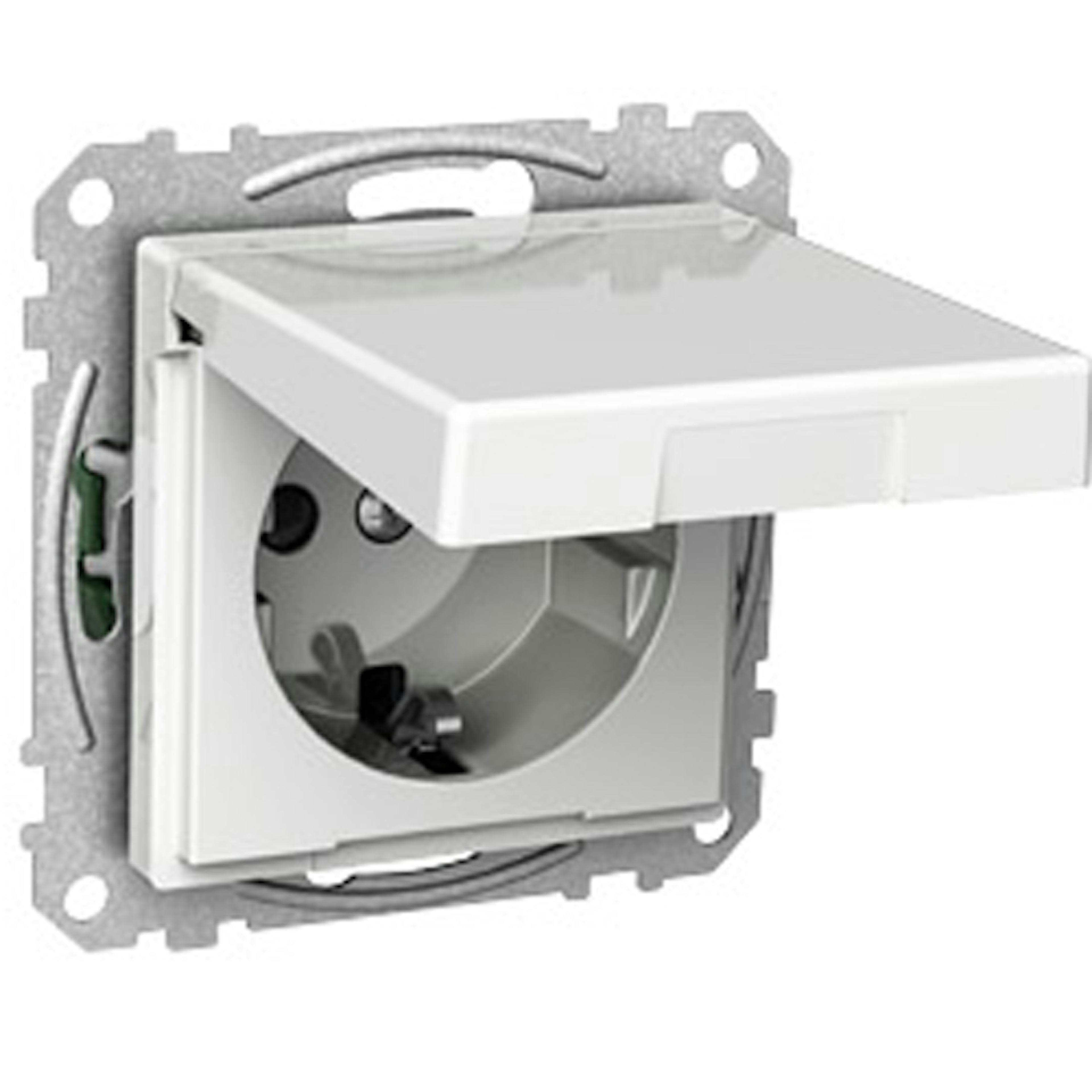 Vägguttag Schneider Electric Exxact 1-vägs Med Lock