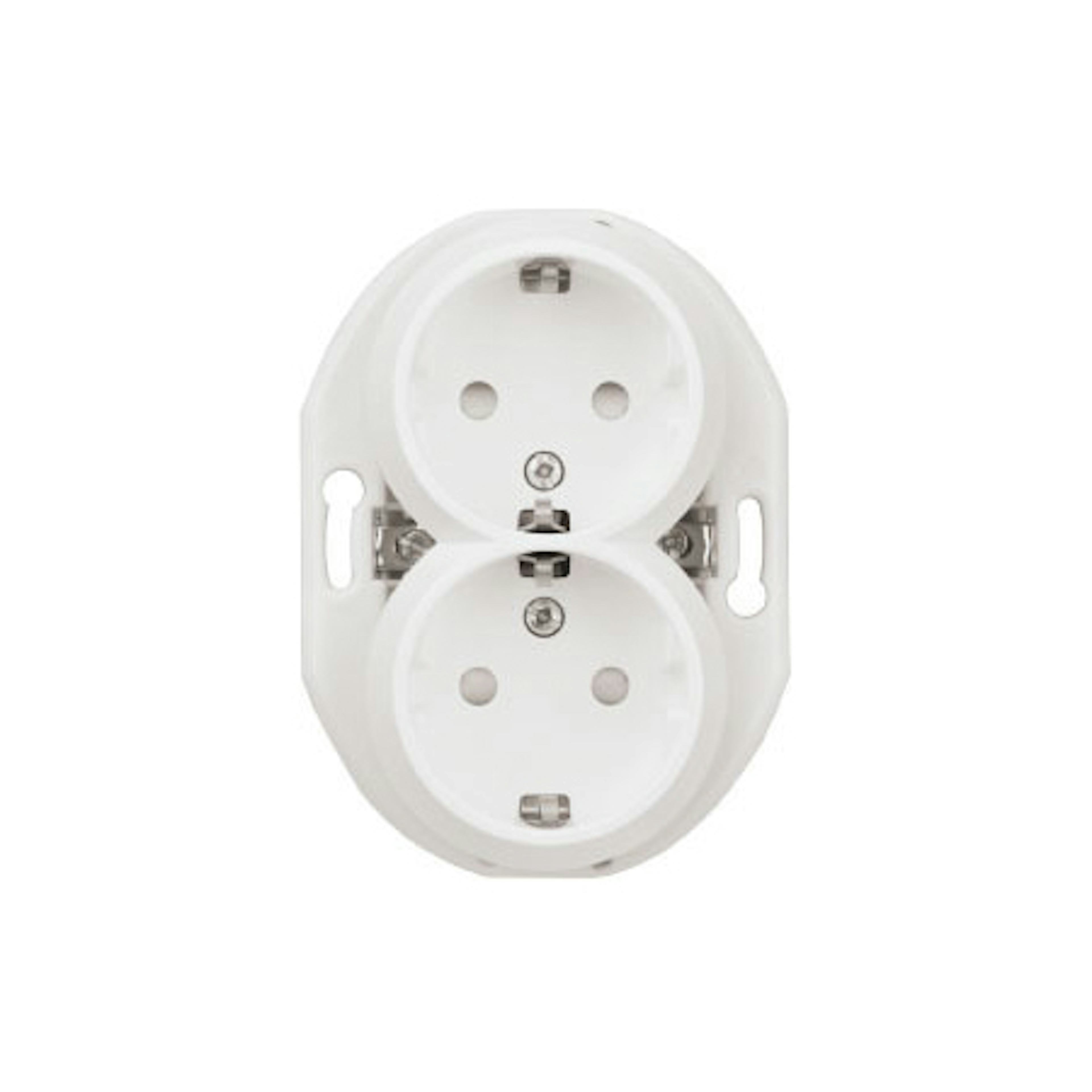 Vägguttag Schneider Electric Renova 2-vägs Jordad