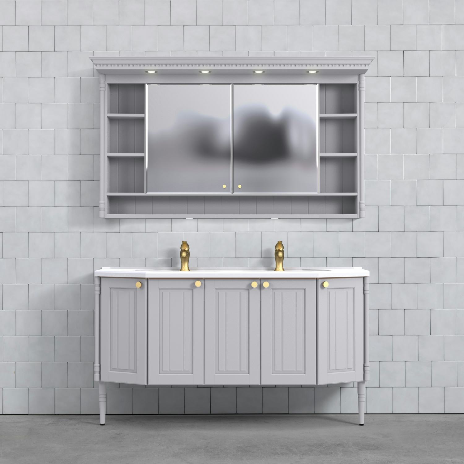 Tvättställsskåp Björbo Badrum Valhall 150 Luckor Dubbel