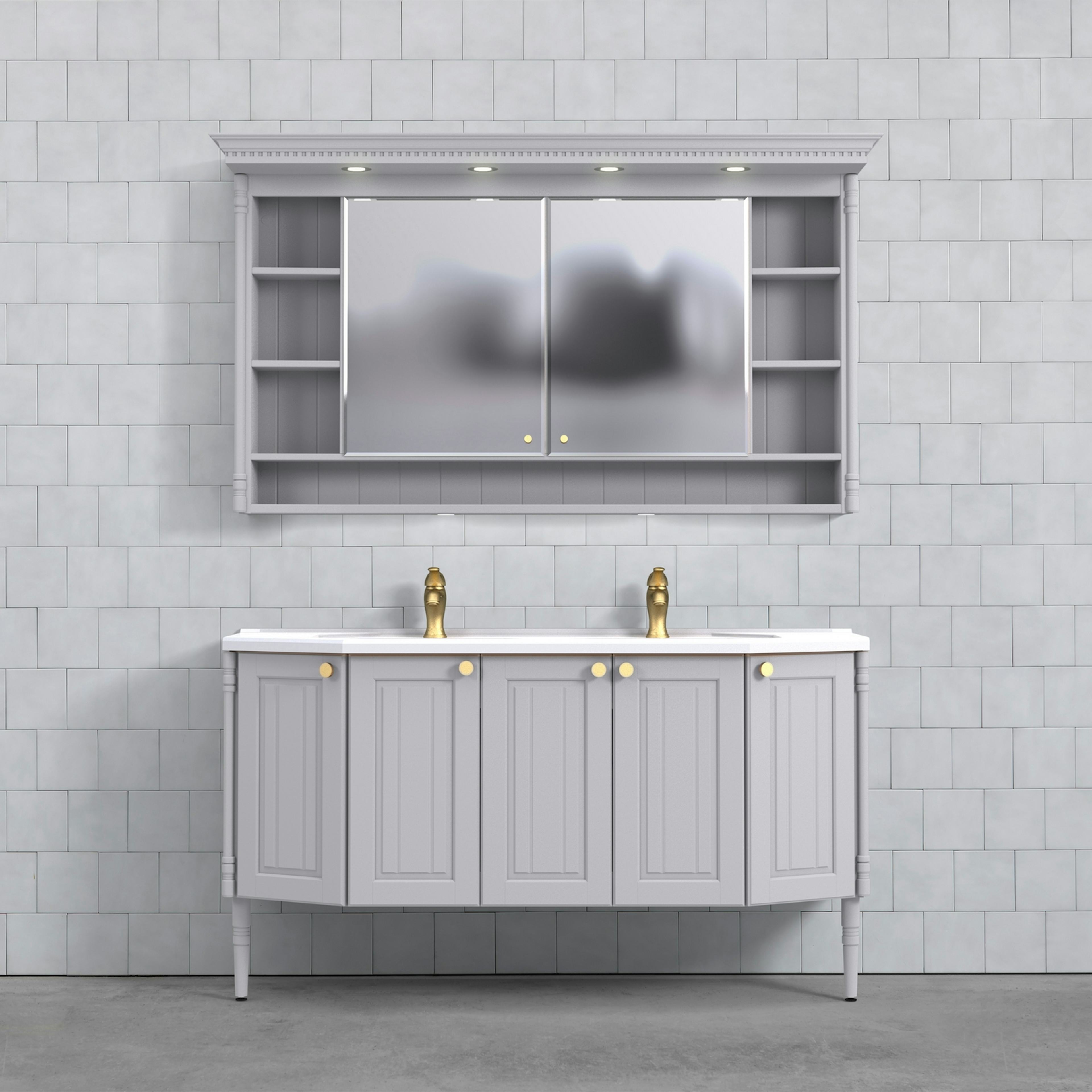 Tvättställsskåp Björbo Badrum Valhall 150 Luckor Dubbel