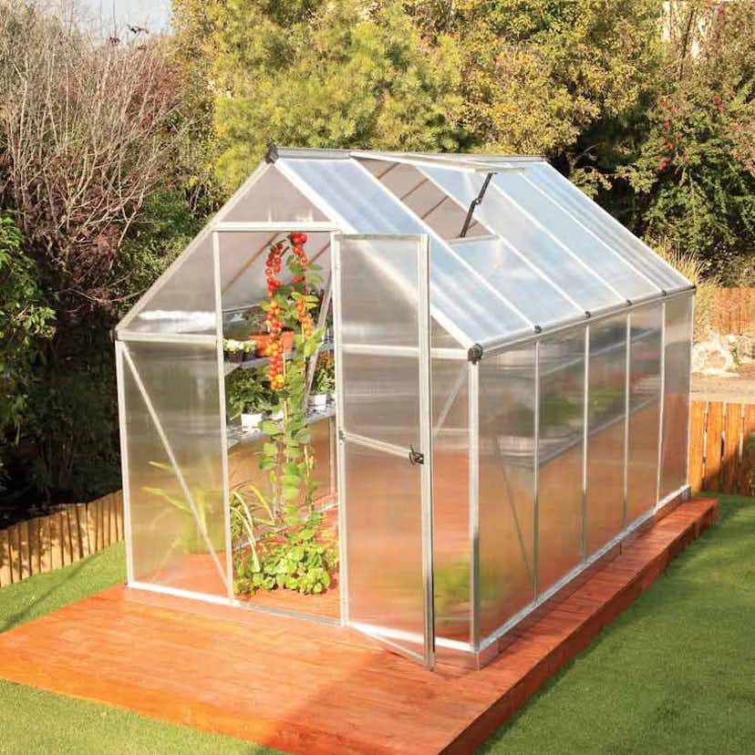 Växthus gop Multi Line Mythos Aluminiumram med UV-Skyddat Polykarbonatglas, 5.7 m²