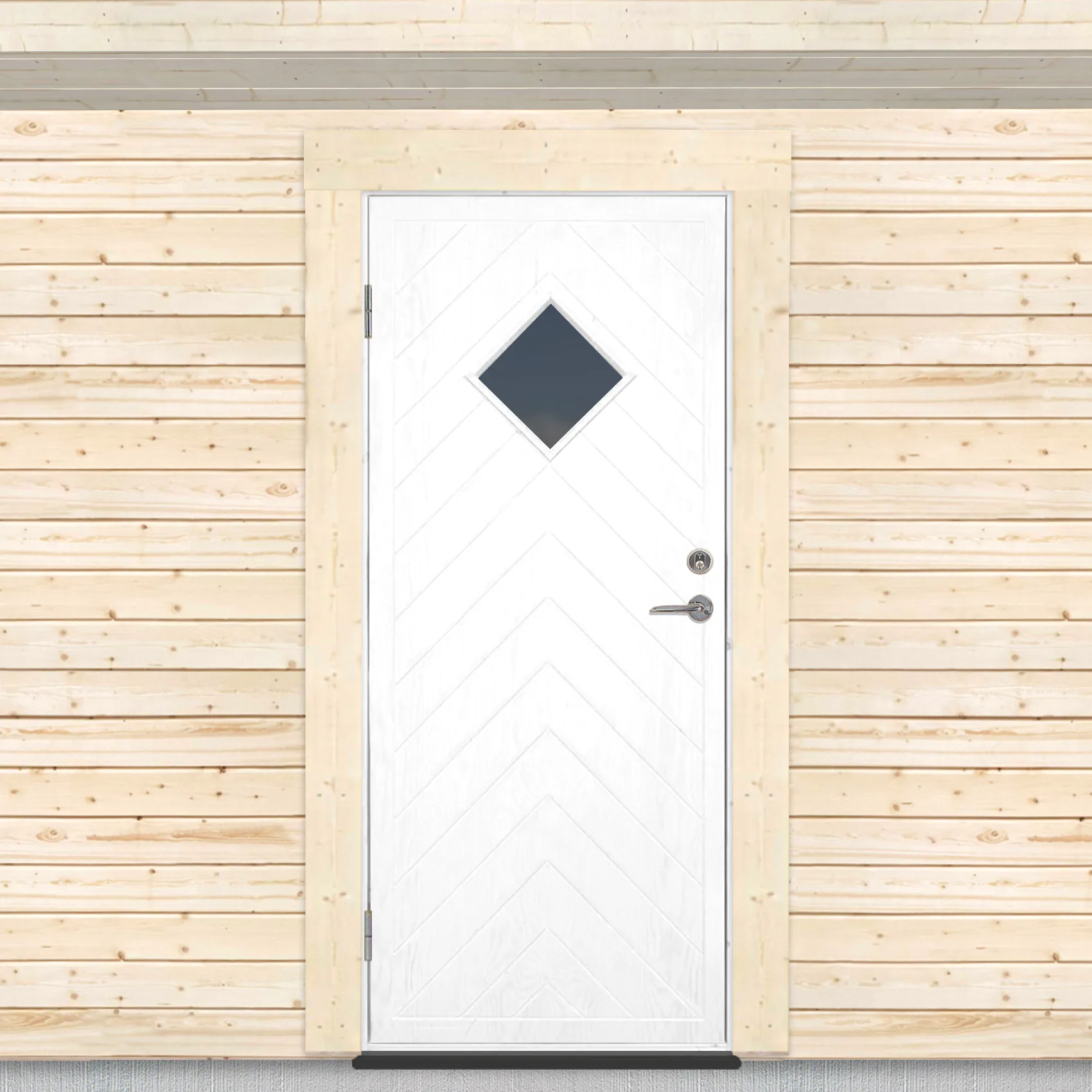 Varmförrådsdörr Sveadörren Fiskben Grundmålad