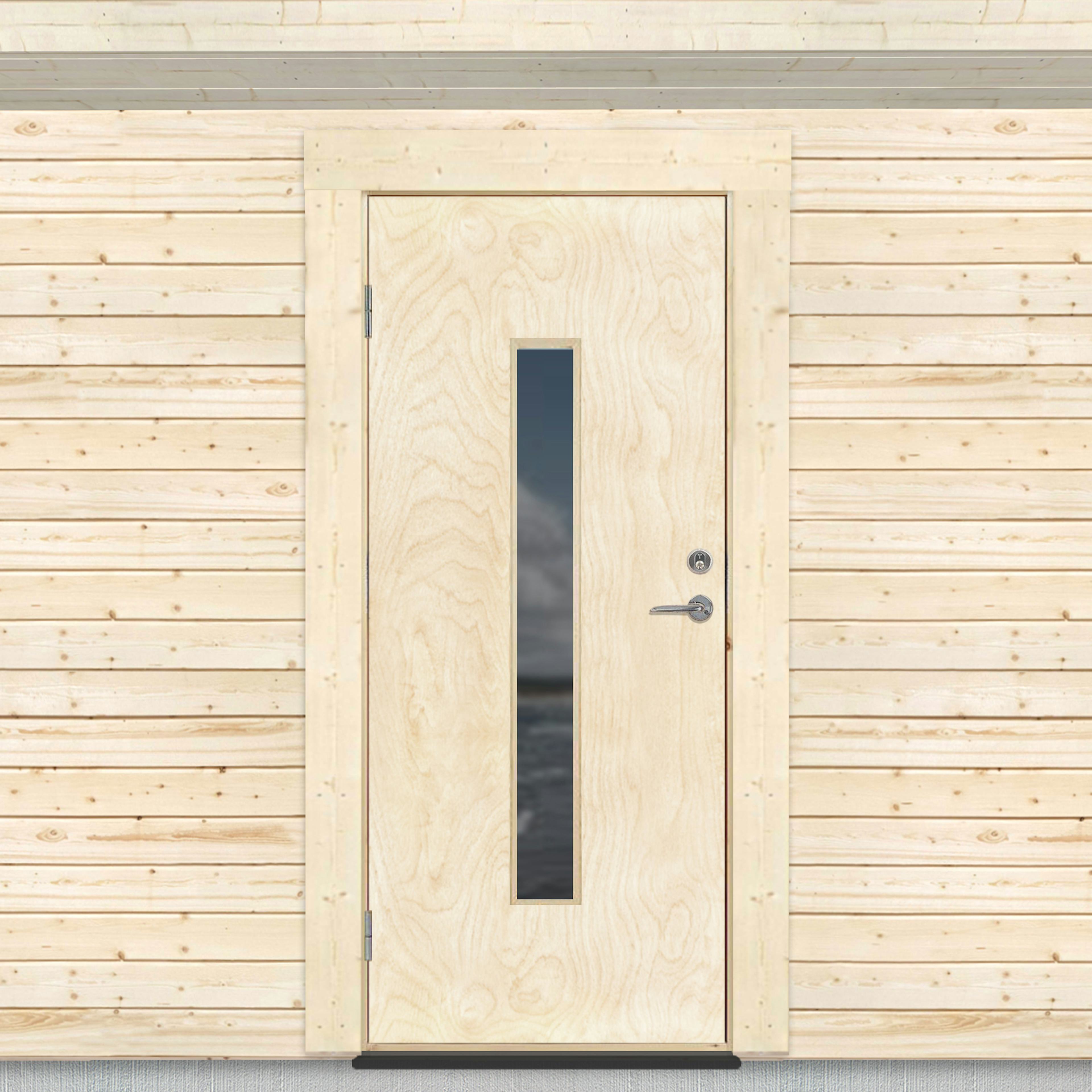 Varmförrådsdörr Sveadörren Avlångt Fönster Obehandlad