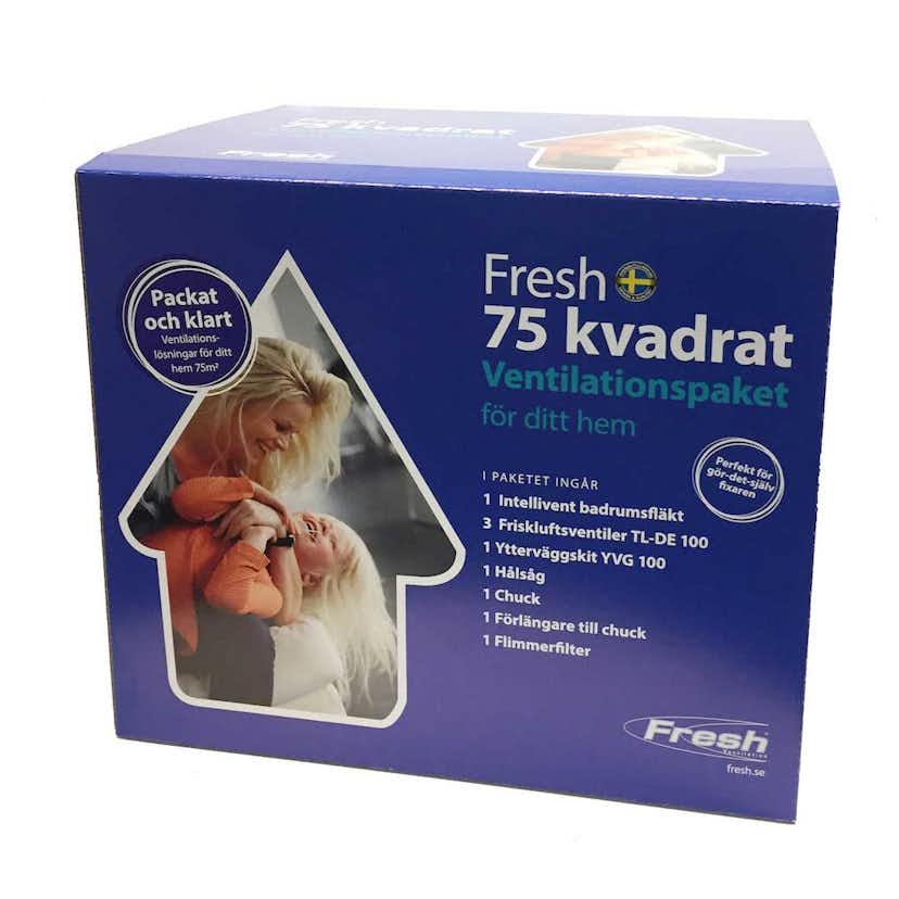 Badrumsfläkt Fresh Ventilationspaket 75 kvadrat