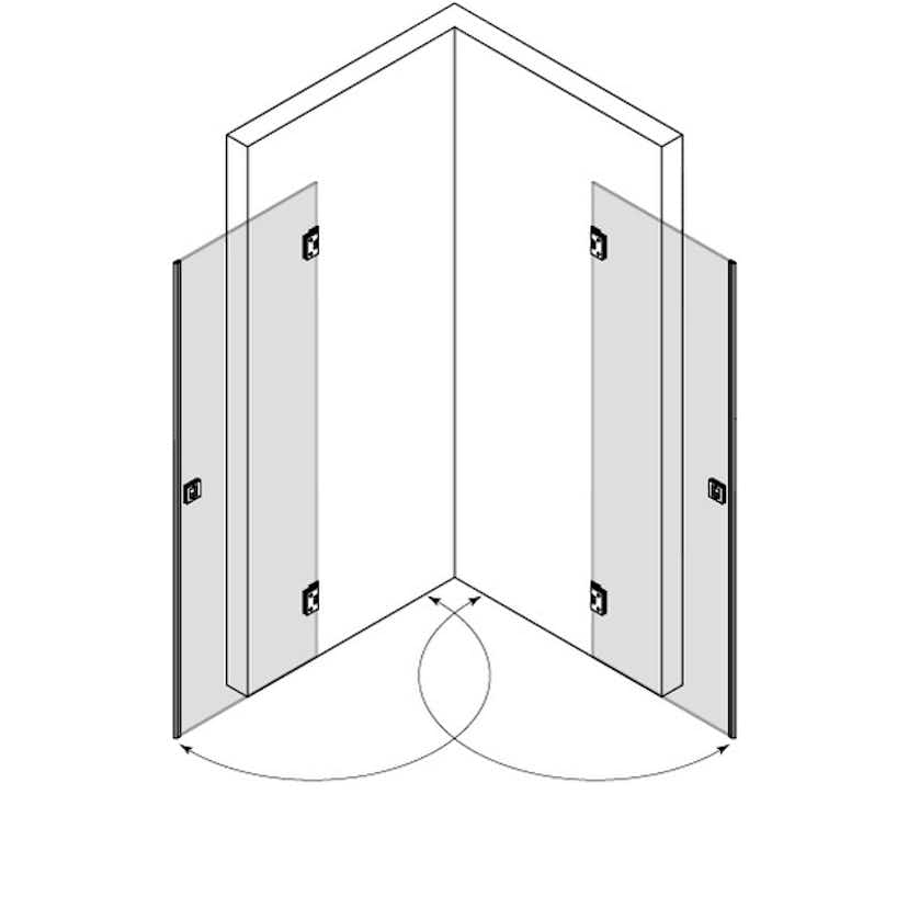 Duschhörn Hietakari Vetro 543 Vändbara Dörrar