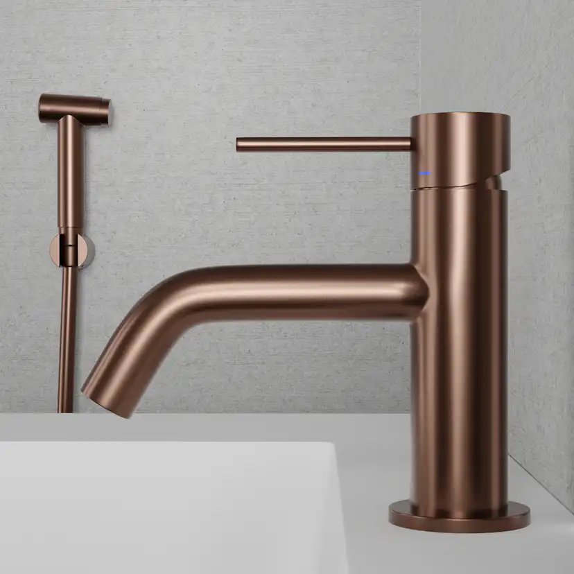 Tvättställsblandare Scandtap Steel Voyage med Sidodusch