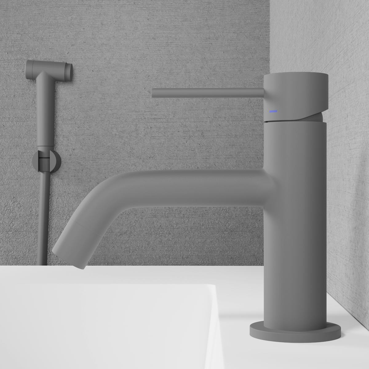 Tvättställsblandare Scandtap Steel Voyage med Sidodusch