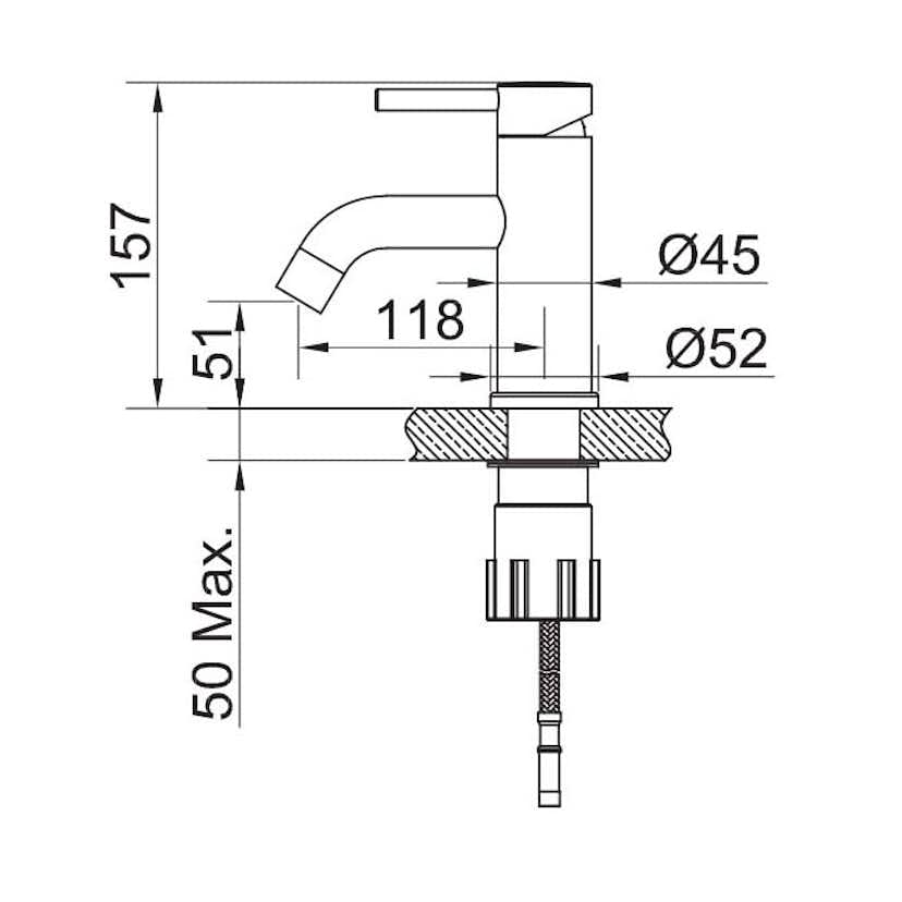 Tvättställsblandare Scandtap Steel Wave