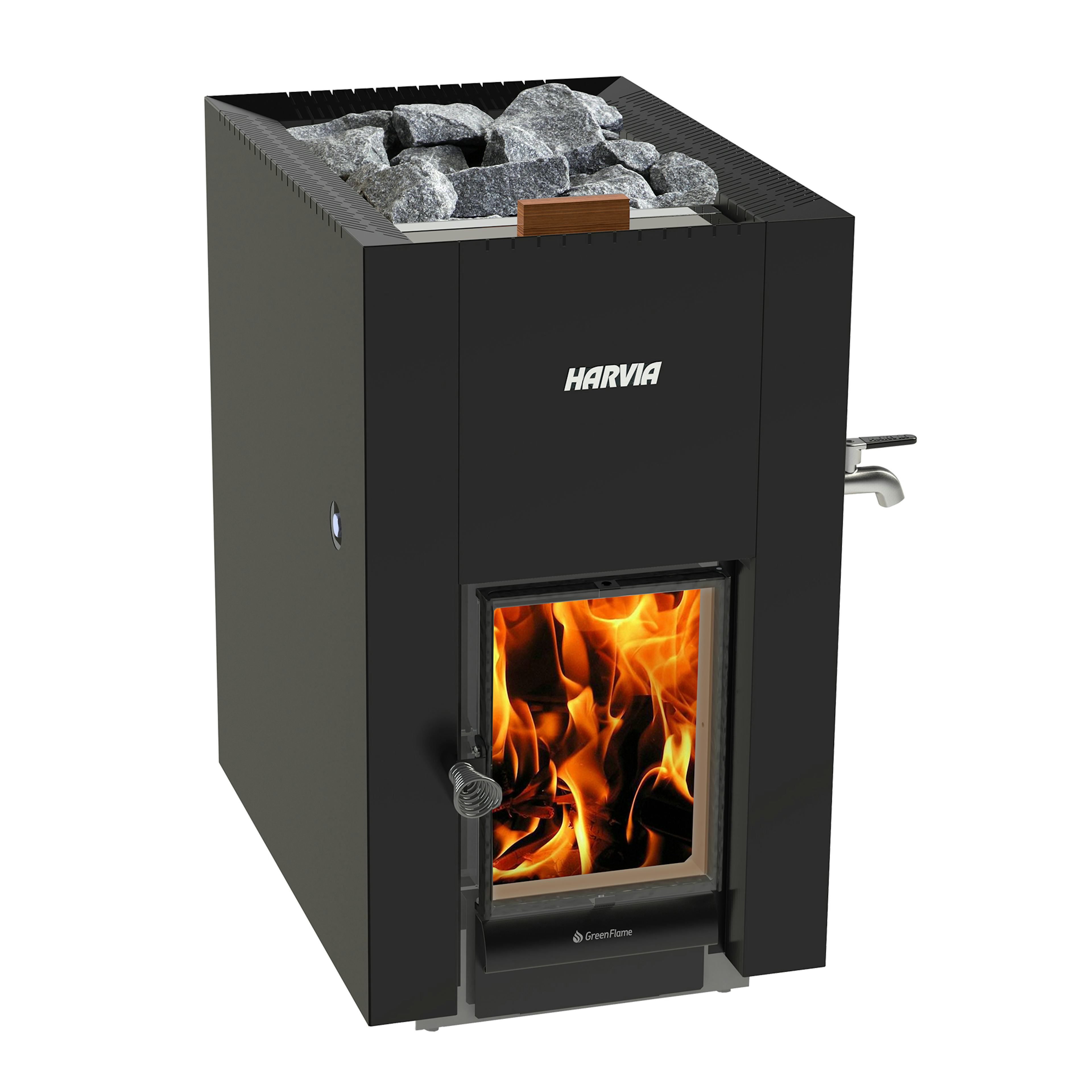 Vedeldad Bastuugn Harvia Linear 22 GreenFlame ES med Vattentank
