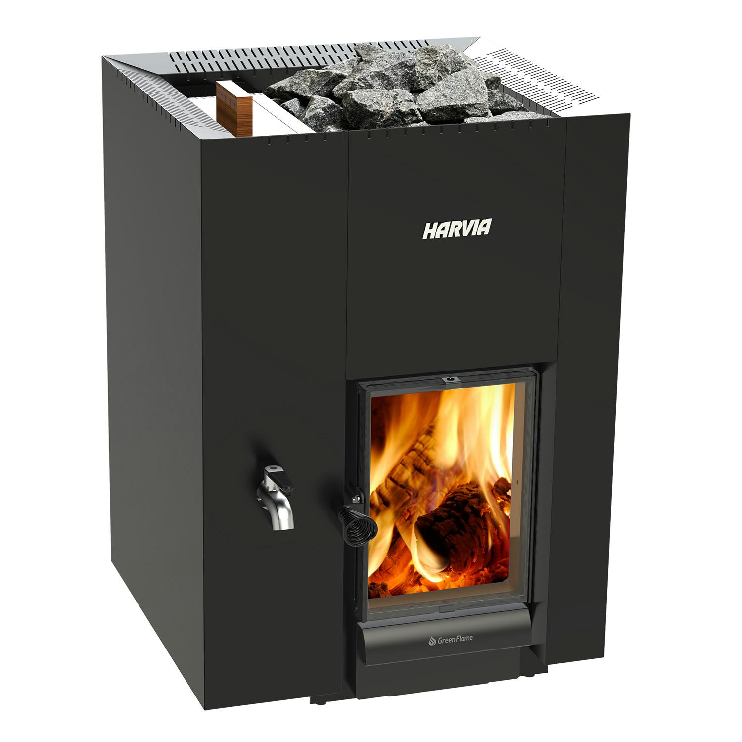 Vedeldad bastuugn Harvia Linear 22 GreenFlame LS