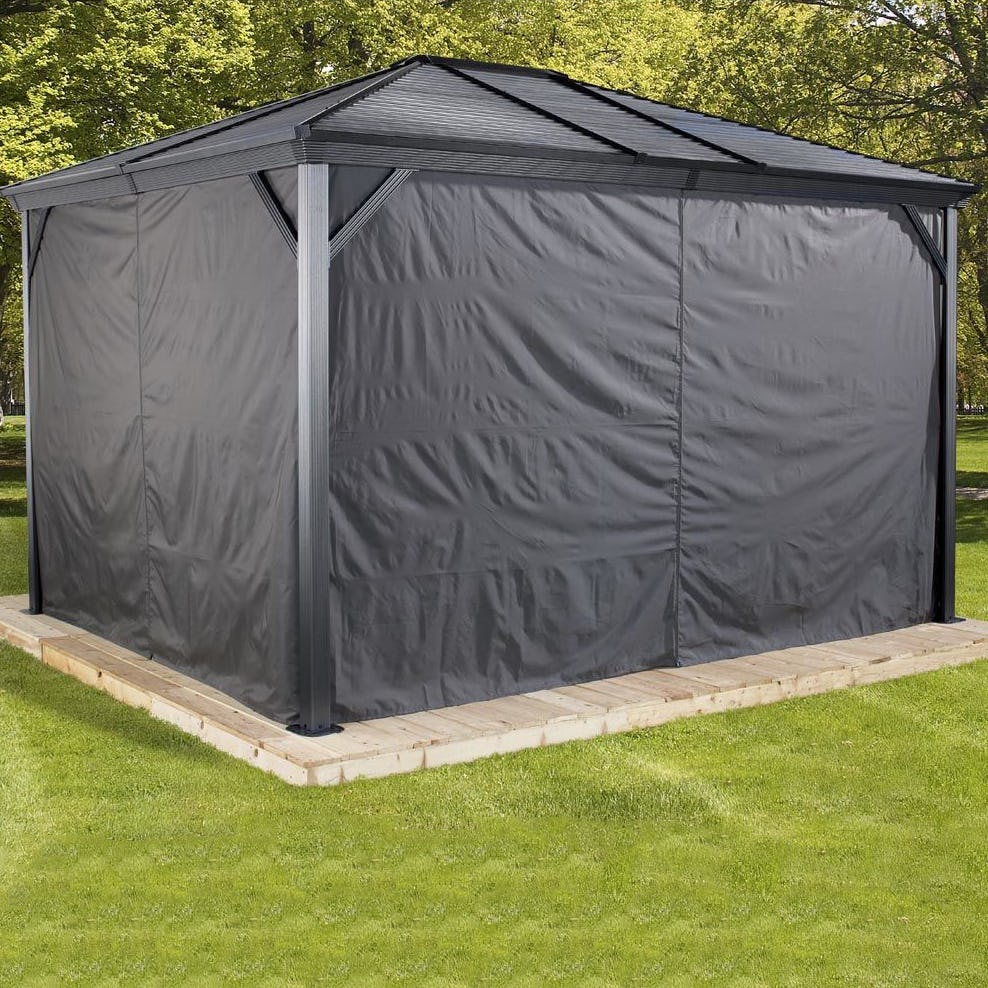 Draperi gop Ventura Svart Paviljongvägg för Trädgårdspaviljong 12m2