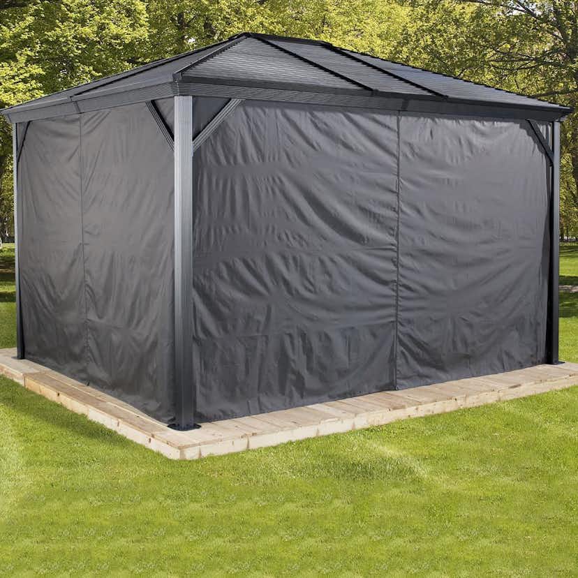 Draperi gop Ventura Svart Paviljongvägg för Trädgårdspaviljong 12m2